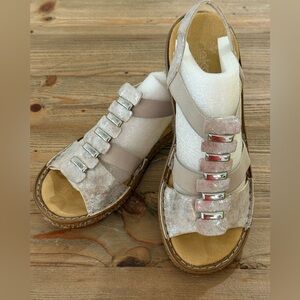 Rieker Regina Metallic Slingback Sandals, EU38, 7.5, Excellent Used Condition